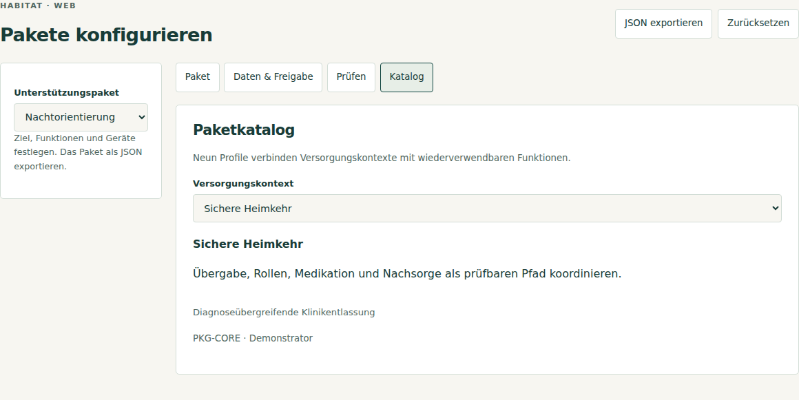 Programmoberfläche · Beispielkonfiguration