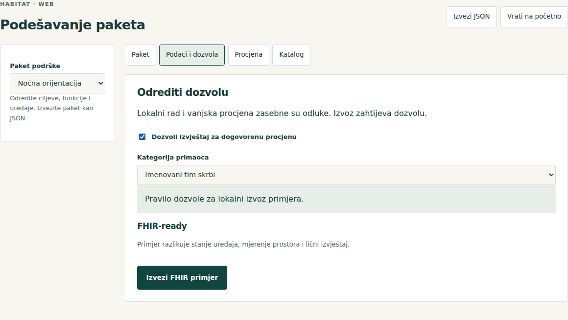 Programsko sučelje · primjer konfiguracije