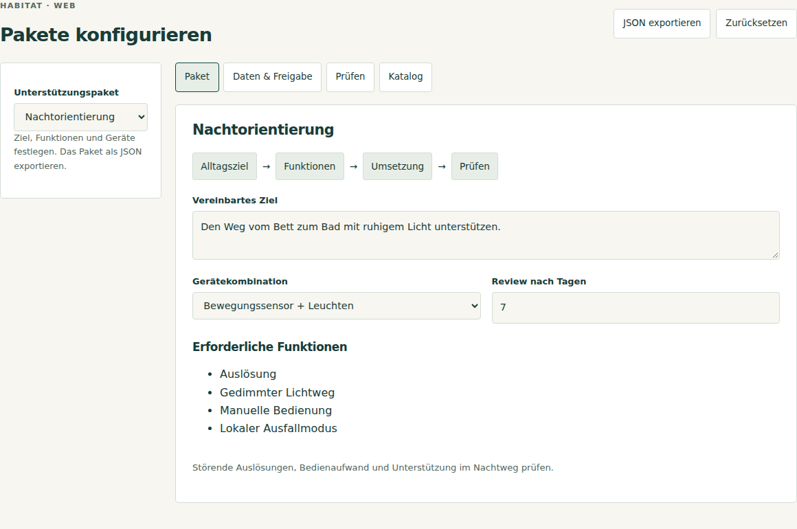 Programmoberfläche · Beispielkonfiguration